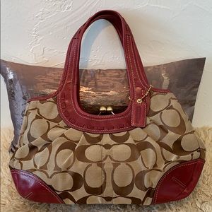 Coach Signiture leather framed satchel